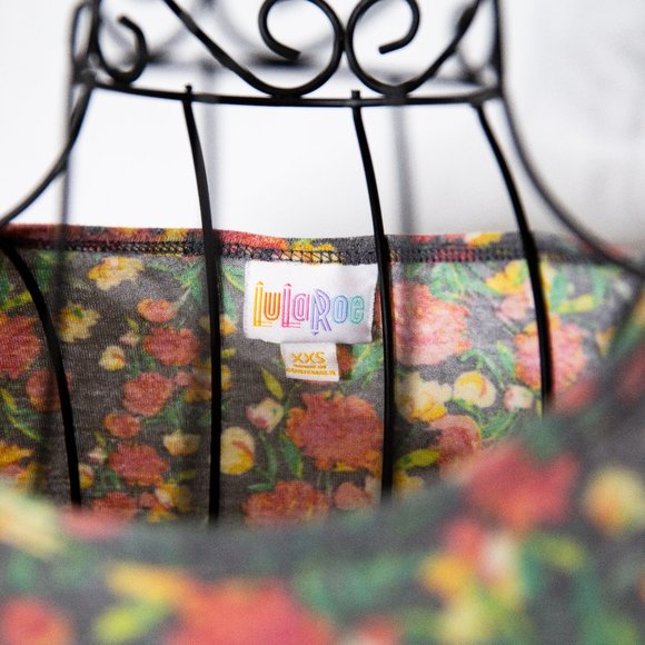 LulaRoe Gray and Floral print tee, Size XXS, Great Condition! - Picture 10 of 10